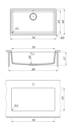 Кухонная мойка ВЕГА 700 Florentina 22.435.E0700 жасмин фото
