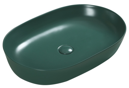 Накладная раковина SantiLine SL-1017G 60x40 зелёная матовая фото