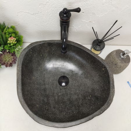 Накладная раковина из речного камня RS01520 (51*45*15) 50E фото