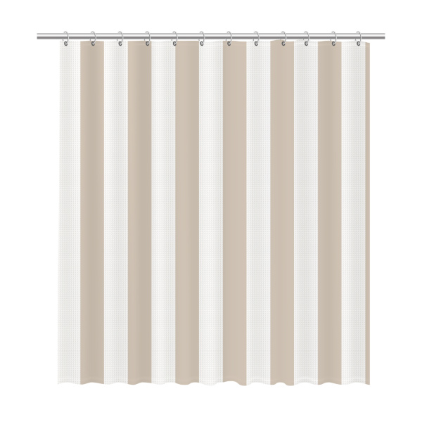 Текстильная шторка для ванны Fixsen Vafel FX-5020A бежевая фото