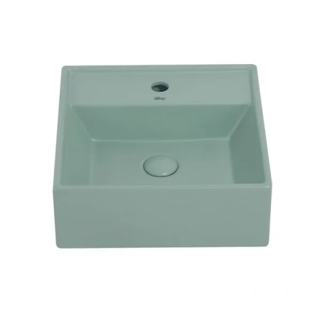 Раковина полувстраиваемая Abber Rechteck AC2208MCG 41x41 зеленая матовая фото