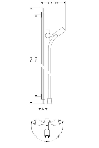 Душевая штанга Hansgrohe PuraVida Unica 27844000 90 см фото