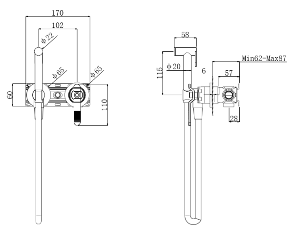 Гигиенический душ со смесителем Bronze de Luxe 1760 Loft 3253SB фото