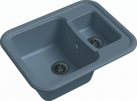 Мойка кухонная Ewigstein Antik A- 60К серый металлик фото