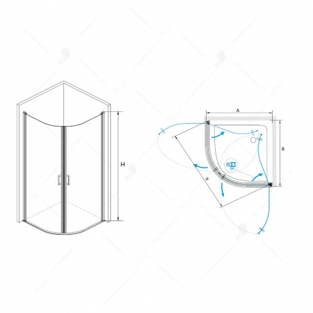 Душевой уголок RGW Leipzig LE-54 06125488-11 80x80 фото