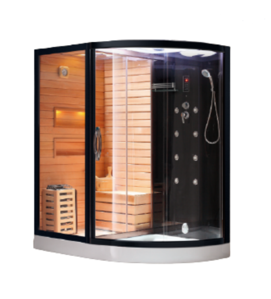 Душевая кабина с сауной Cerutti SPA Lugano Nero L Black CT8343 180x110 фото
