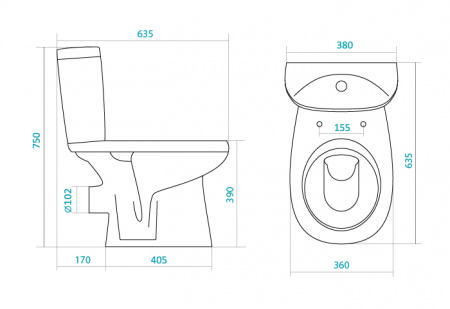 Унитаз напольный Santek Анимо 1.WH110035 с сиденьем фото