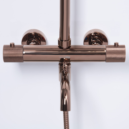 Душевая система с термостатическим смесителем WasserKRAFT Thermo A18301 розовое золото фото