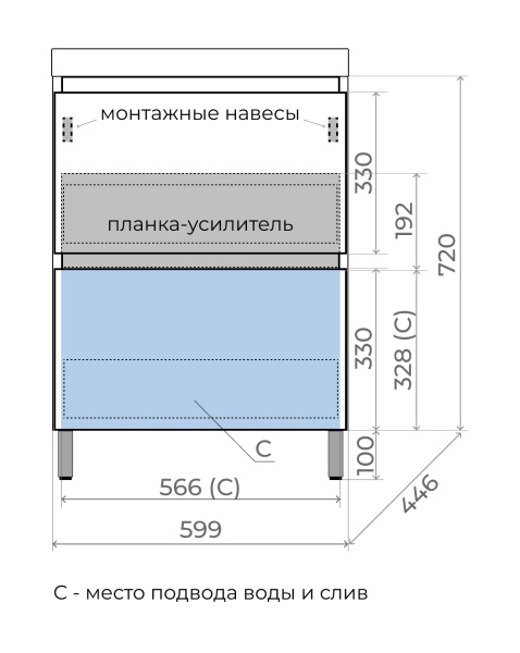Тумба напольная под раковину Style Line Манхэттен 60 ЛС-00002379 олива фото