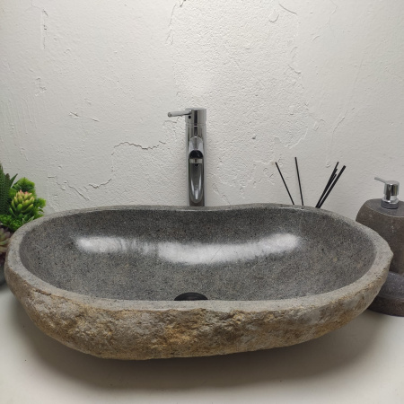 Накладная раковина из речного камня RS01327 (70*41*15) фото