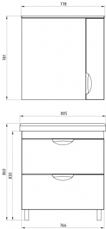 Тумба под раковину АСБ Мебель Миранда 80 11473 фото