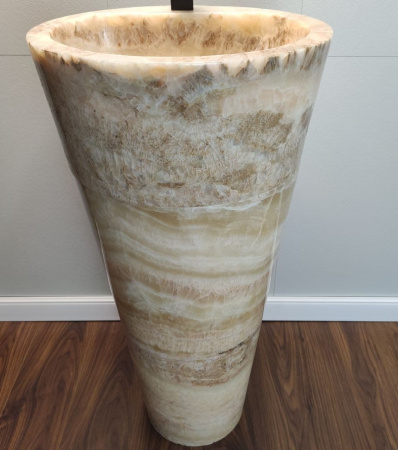 Раковина напольная из оникса Yellow ON-01343 (45*45*90) фото