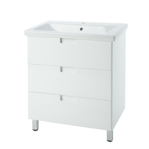Тумба под раковину с 3 ящ. Bellezza Пегас-80 белая фото