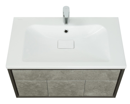 Тумба с раковиной Акватон Уэльс 80 1A267901WA6A0 авеллино грей / антрацит фото