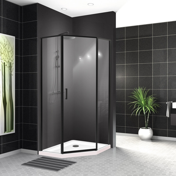 Душевой уголок BelBagno UNO-195 UNO-195-P-1-100-C-NERO фото