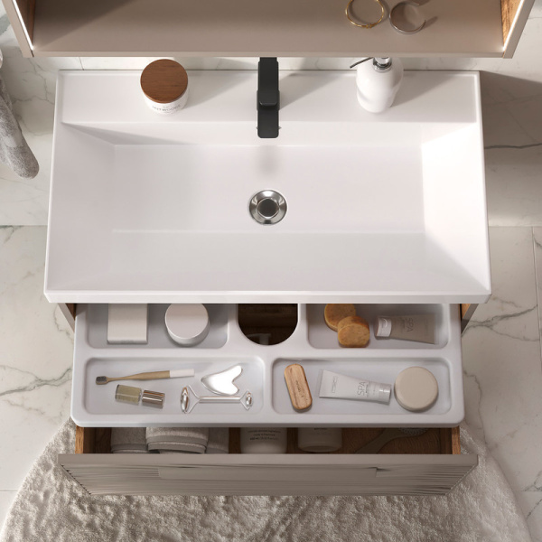 Тумба под раковину EQUIL Gleam 80 tpGLEAM80.1Y-25 амарок/дуб вотан фото