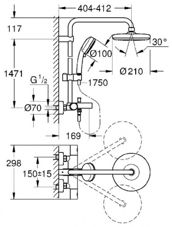 Душевая система (стойка) Grohe Tempesta Cosmopolitan 26223001 фото