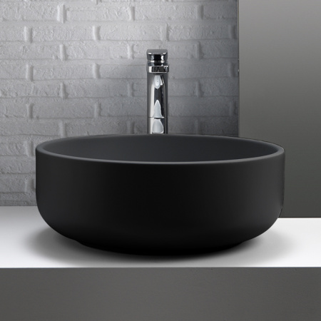 Раковина Kerasan Ciotola 430231 46x46 черная матовая фото