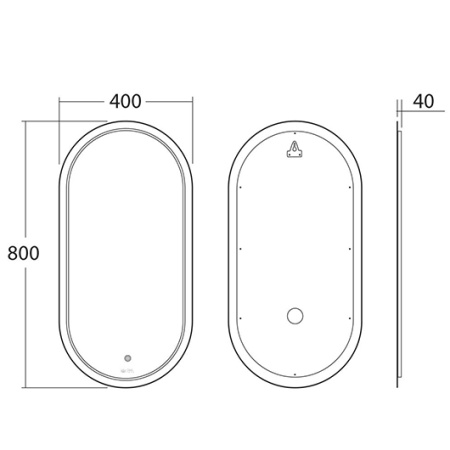 Зеркало OWL 1975 Langas OWLM200302 40x80 черное фото