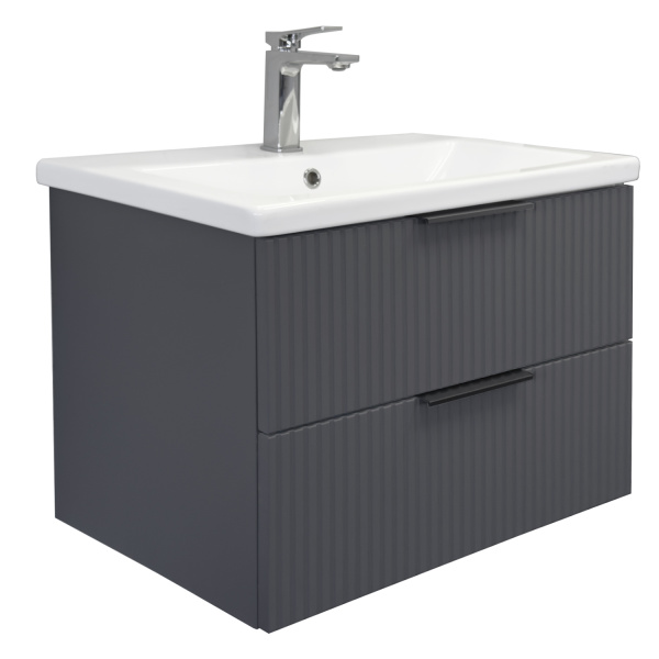 Тумба с раковиной Comforty Лима 70П2 00-00019212 антрацит фото