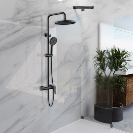 Душевая система Vincea Arco VSFS-4AR1MB черавя матовая фото