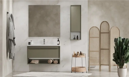 Тумба под раковину Акватон Хоуп 100 1A287401HP9D0 хаки фото