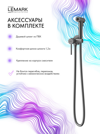 Гигиенический душ со смесителем Lemark Kalina LMF-2118S-GM графит фото