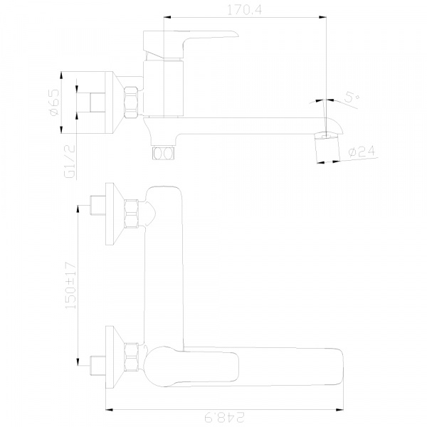 Смеситель для ванны с душем Rossinka W W35-33 фото