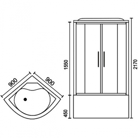 Душевая кабина Royal Bath ВК RB90BK6-BT-CH 90x90 фото