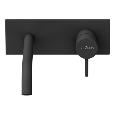 Смеситель для раковины настенный Cezares Leaf LEAF-BLI1-L-NOP Чёрный матовый фото