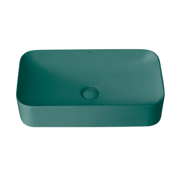 Накладная раковина Abber Rechteck AC2204MDG 60x35 зеленая матовая фото