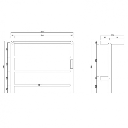 Электрический полотенцесушитель с полочкой Abber Standard AH4614 хром фото