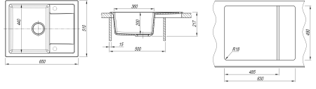 Кухонная мойка ТЕХНО 650 Dr. Gans 25.030.C0650 серый фото