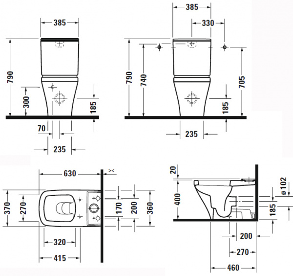 Унитаз напольный с бачком Duravit Durastyle 2155090000 фото