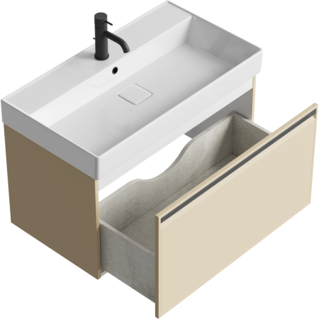 Тумба под раковину Aqwella Pure 81 PUR0108KS капучино светлый фото