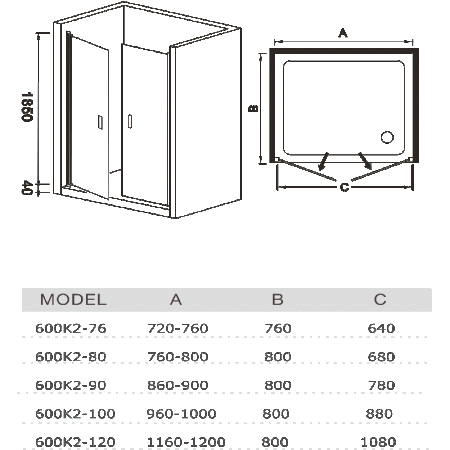 Душевая дверь WeltWasser WW600 600K2-120 120 см фото