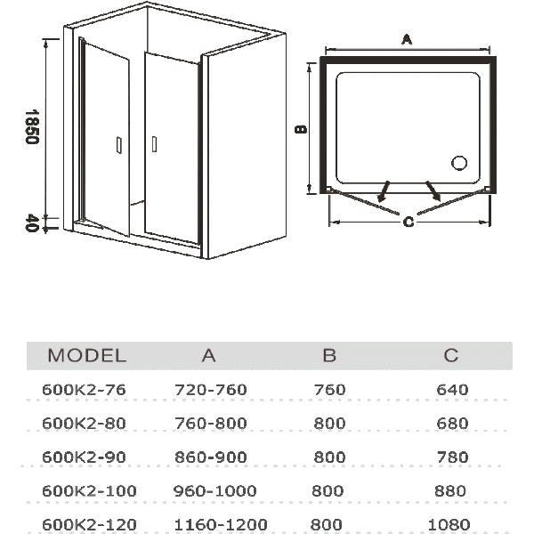 Душевая дверь WeltWasser WW600 600K2-100 100 см фото
