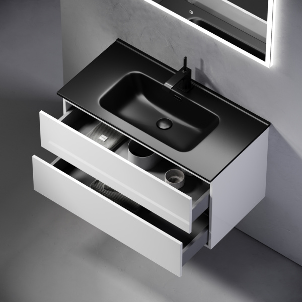 Тумба под раковину Sancos Urban UR90W белый глянец фото