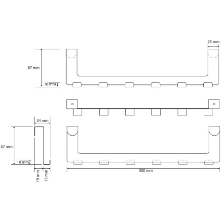 Вешалка на дверь с шестью крючками Bemeta White 101106234 белая матовая фото