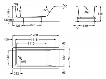 Акриловая ванна Roca Easy ZRU9302899 170х75 фото