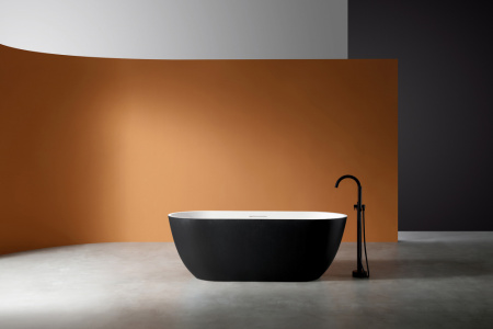 Ванна из искусственого камня Abber Frankfurt AM9941BW 170x75 черная фото