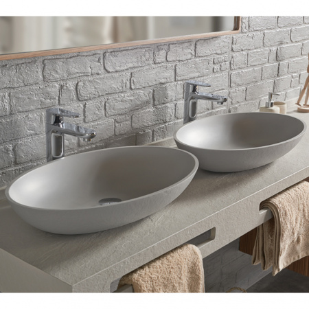 Накладная раковина Acquabella Oval LAVABO_ON-TOP_OVAL_SLATE_MARFIL 58х38 фото