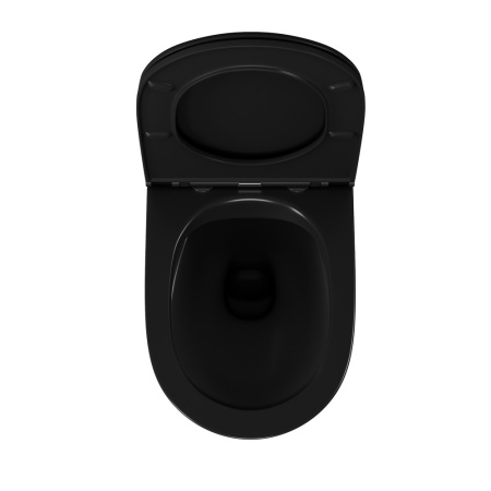 Подвесной унитаз без ободка D&K Matrix DT1396025 черный матовый фото