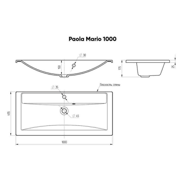 Раковина Бриклаер Mario 100 4660105230885 фото