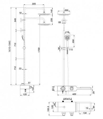 Душевая система (стойка) Lemark Tropic LM7009C фото