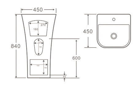 Напольная раковина SantiLine SL-4016 45x45 фото