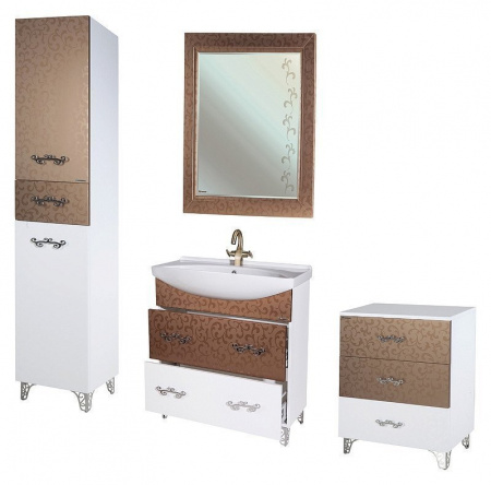 Шкаф-пенал Bellezza Маргарита-40 бронза фото