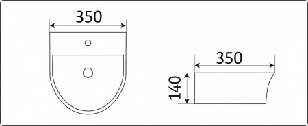 Накладная раковина CeramaLux N 78370 35х35 фото