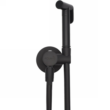 Гигиенический душ со смесителем AQUAme AQM 6020MB черный матовый фото