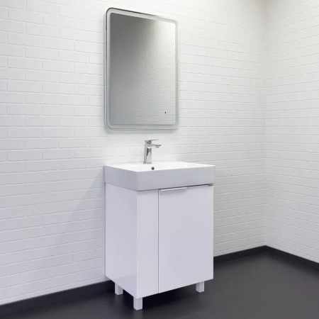 Тумба с раковиной Comfortу Асти 00-00019247CF белый глянец фото